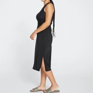 Satin Slip Midi Skirt Black Universal Standard Size 4 Minimalist